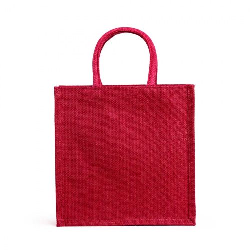 Джутовая сумка "This is my green bag" красная