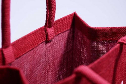 Джутовая сумка "This is my green bag" красная