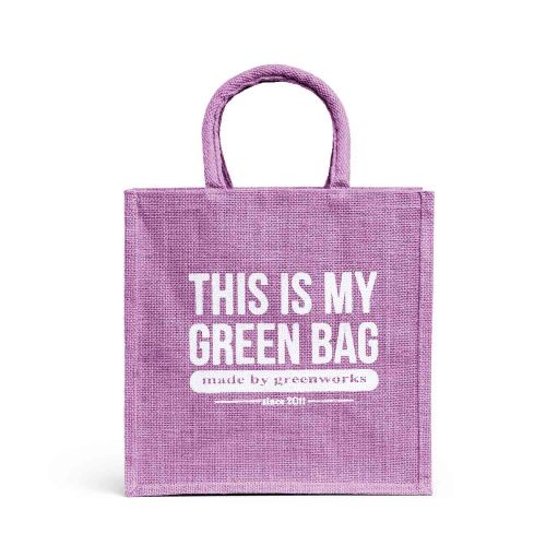 Джутовая сумка "This is my green bag" лаванда