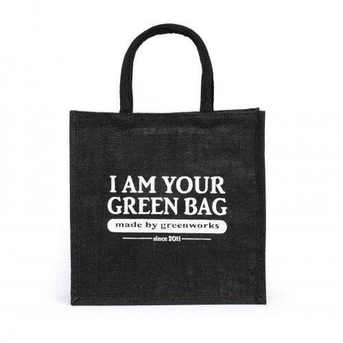 Сумка из джут "I Am Your Green Bag" черная