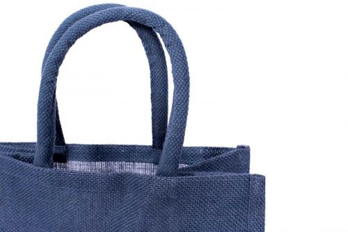 Сумка из джута "I Am Your Green Bag" джинсово-синяя