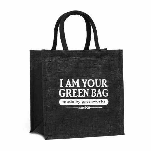 Сумка из джут "I Am Your Green Bag" черная