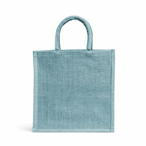 Джутовая сумка "This is my green bag" голубая