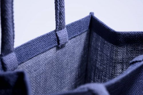 Джутовая сумка "This is my green bag" джинсово-синий